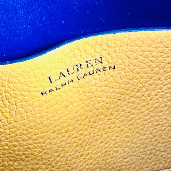 LAUREN RALPH LAUREN YELLOW ZIP TOP HALF MOON CROSSBODY BAG - Picture 11 of 12